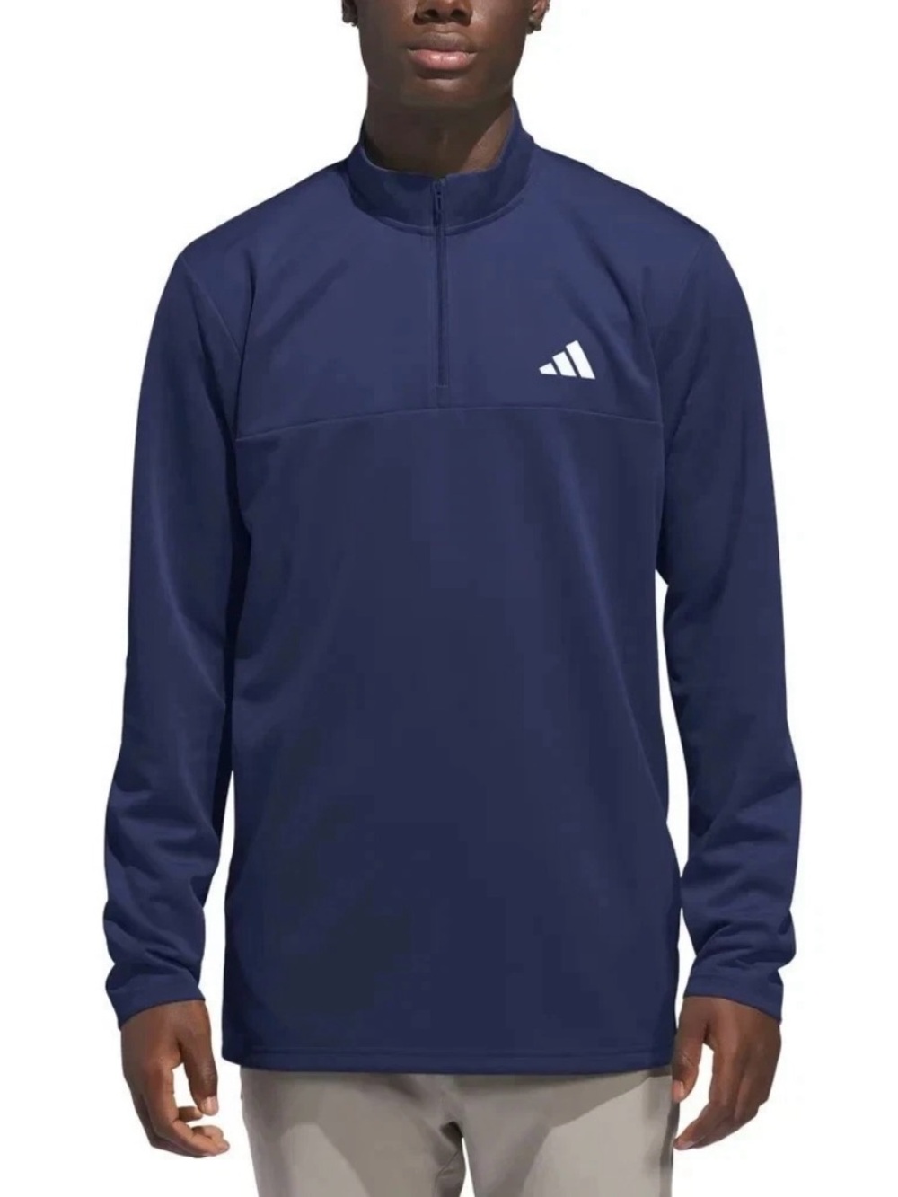 adidas Navy Long-Sleeve Quarter-Zip Layer